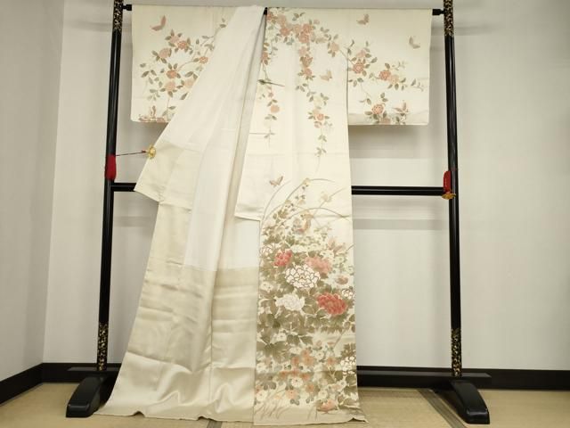 平和屋着物□訪問着 花蝶丸文 暈し染め 金彩 正絹 逸品 BAAU7330mz