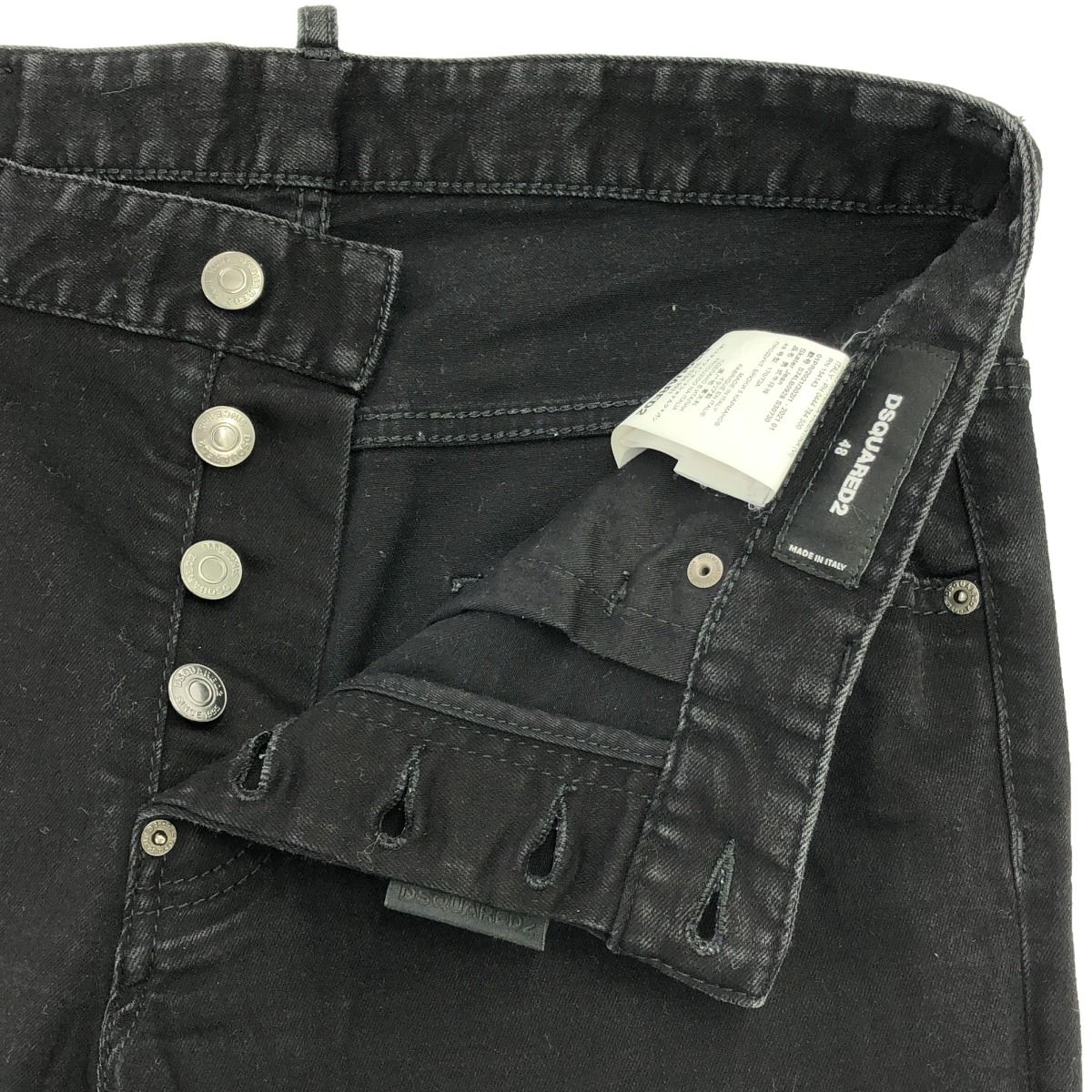 ★m.s★DSQUARED2 ブラックデニム 48サイズ 23SS ディースクエアード ブラック デニム 48 スケーター ストレッチ