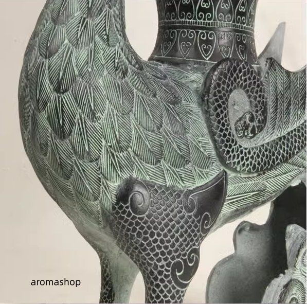 お買得情報満載！ 香炉 鳳 置物 鑑賞 合金製 Lサイズ