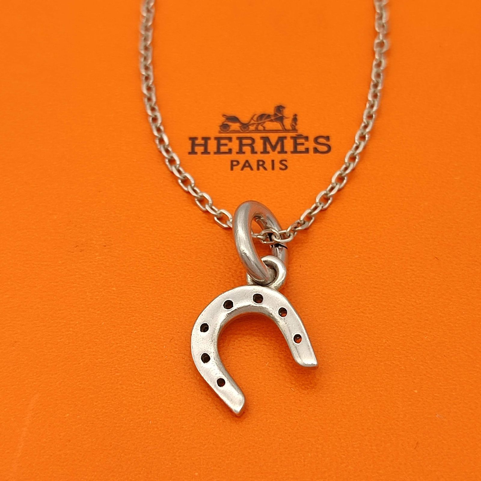 美品】HERMES エルメス ホースシューネックレス SILVER シルバー