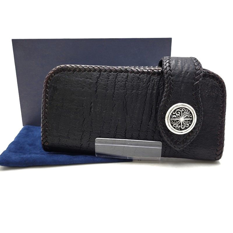 メンズ|レディース SAAD ARIF COLLECTION BIKER S LEATHER LONG WALLET サード アリフコレクション コンチョ付き レザー ロングウォレット 長財布 200-250408-ay-23-IZU