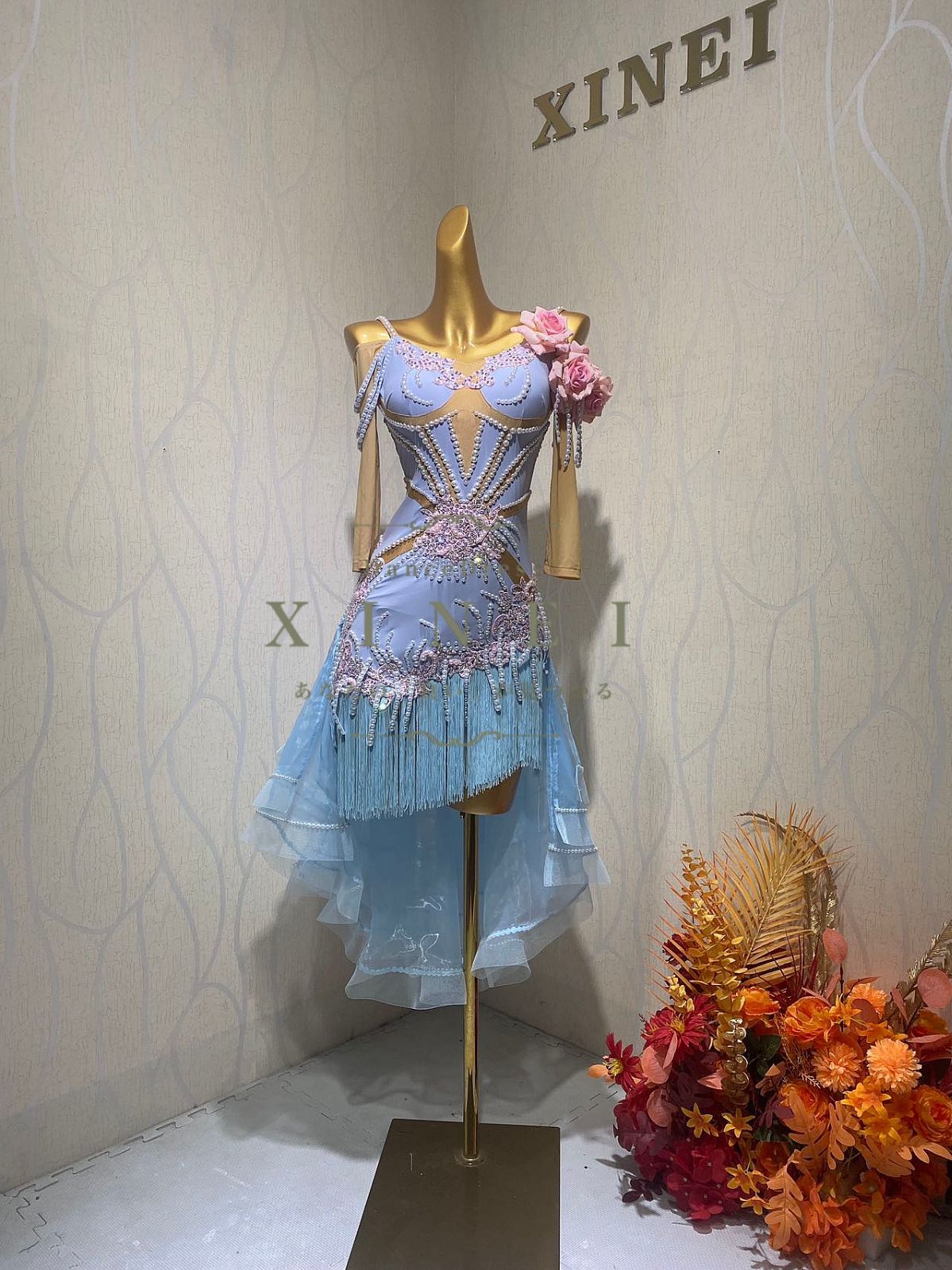 新品・未使用】正装ドレス 社交ダンスドレス ラテンドレス 競技ドレス