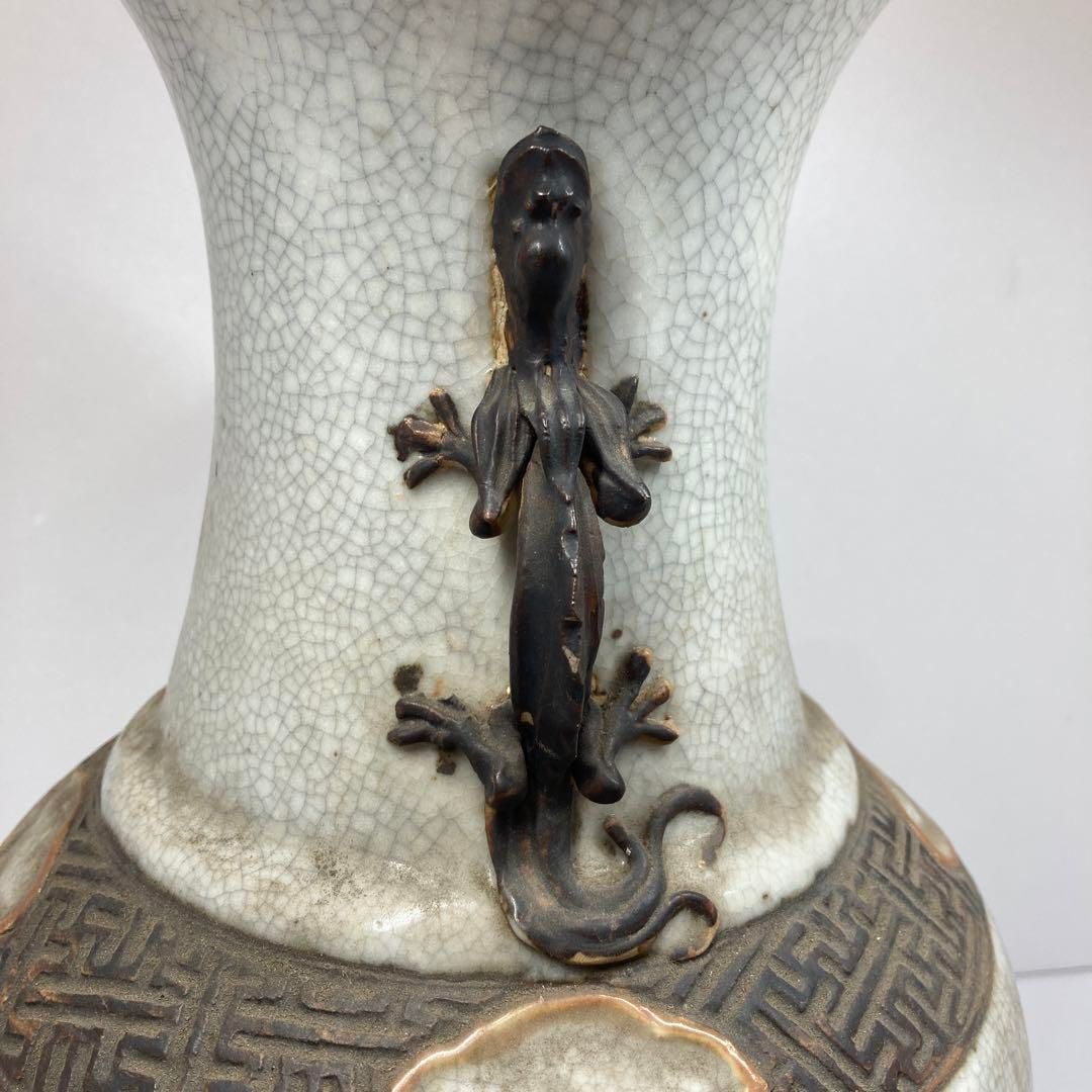 中国清時代 康熙年製 龍耳大花瓶 高さ46㎝ 東Y5-1212⑦タエチ - メルカリ