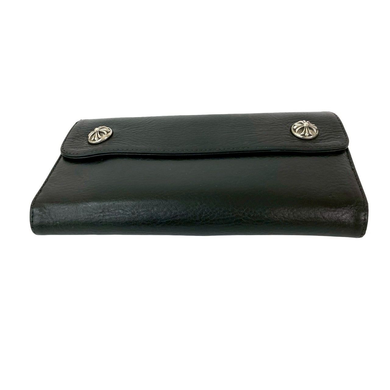 極 美品 CHROME HEARTS クロムハーツ ウェーブ ウォレット クロス