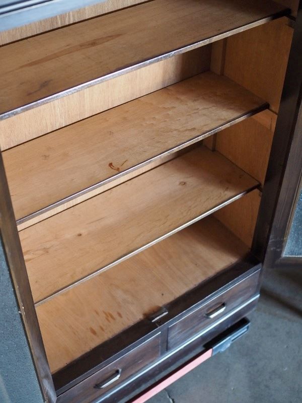 当店の新品大セール! ダイヤガラスの昭和レトロキャビネット 昭和中期 古録展 品番S10655 全部激安で販売!