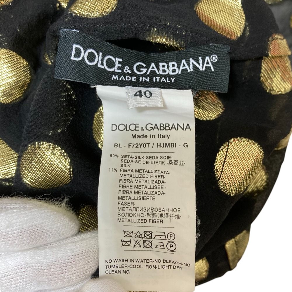 良品 DOLCE&GABBANA ドルチェアンドガッバーナ ドット シルク シアー  