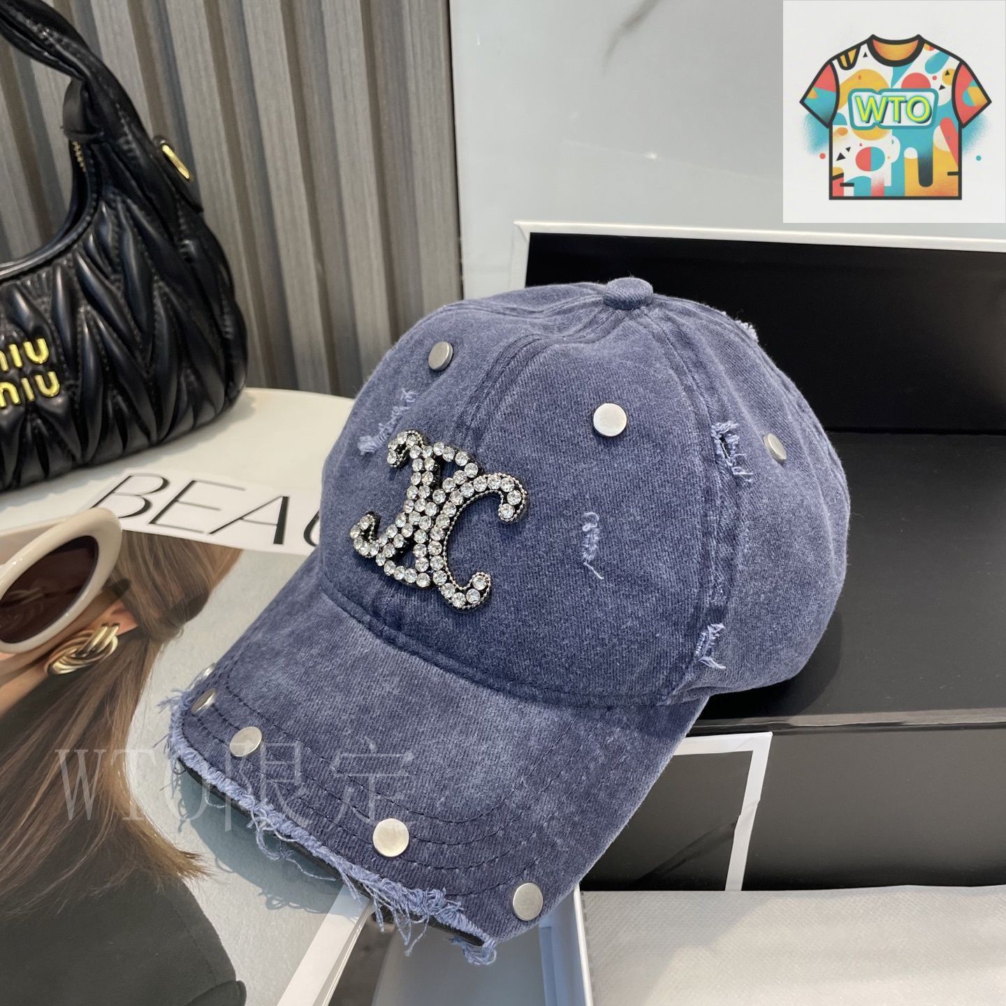 CELINE セリーヌ　ベースボールキャップ CELINE セリーヌ Triomphe Baseball Cap ベースボールキャップ
