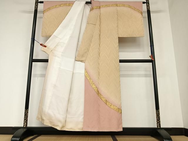 平和屋着物○皇室献上作家 北出与三郎 訪問着 草花地紋 暈し染め 金彩