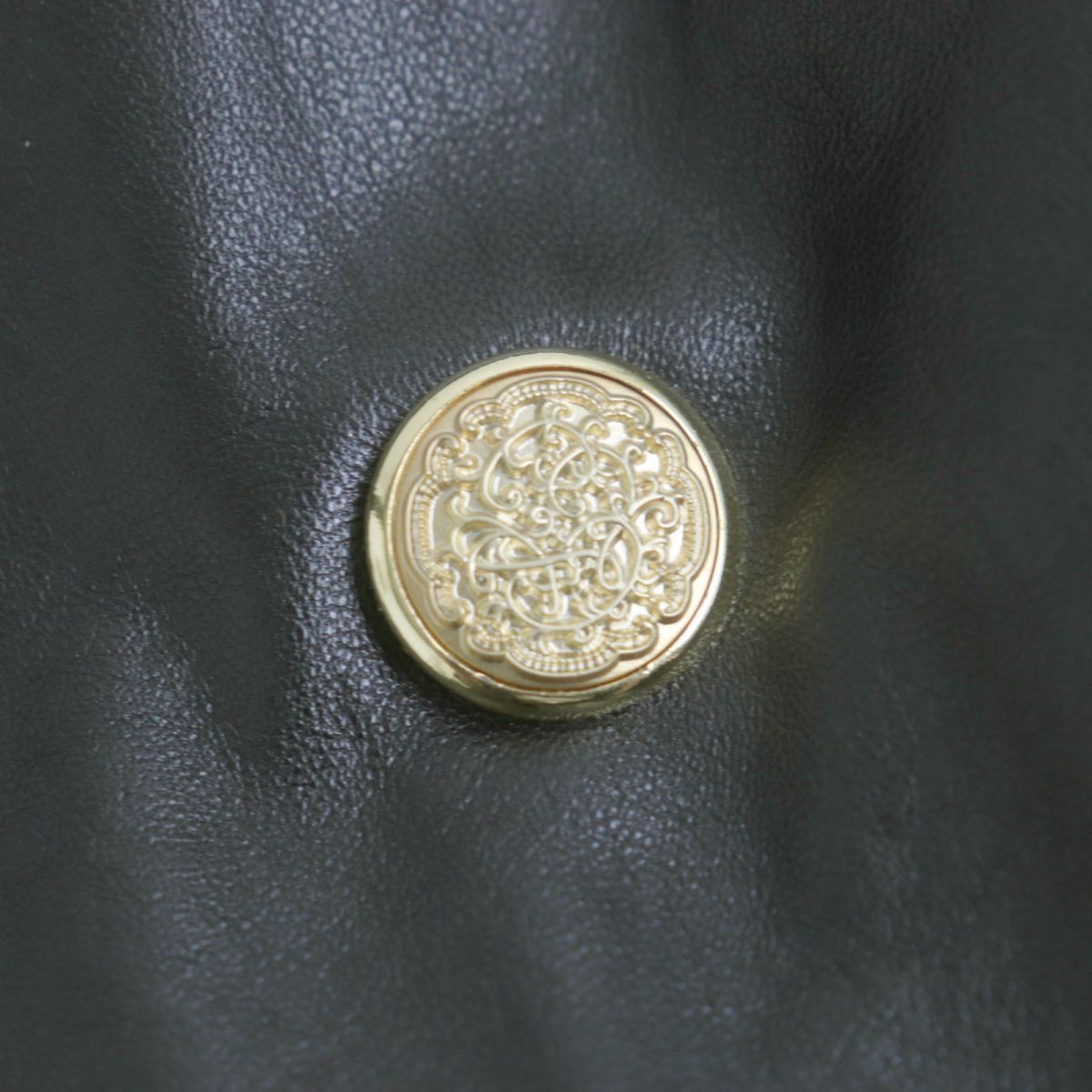 美品▽メンズ用 MINK ミンク×レザー ダブルタイプ 金ボタン 