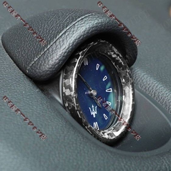 マセラティ ギブリ 2014～2021年モデル用 ドライカーボン製 インストゥルメントパネル 時計フレーム 1個