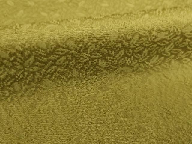 平和屋着物●上質な色無地　葉尽くし地紋　青朽葉色　正絹　逸品　AAAY1892ck 平和屋着物○上質な色無地 葉尽くし地紋 青朽葉色 正絹 逸品