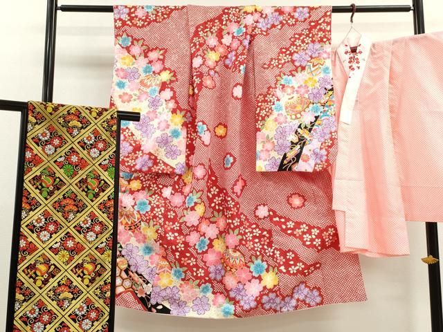 付下げ 身丈175.5cm 裄丈66cm M 袷 川村久太郎 大島紬地 袋帯セット