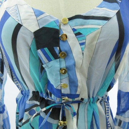 エミリオプッチ EMILIO PUCCI 美品 金釦 チュニック シャツ ブラウス  
