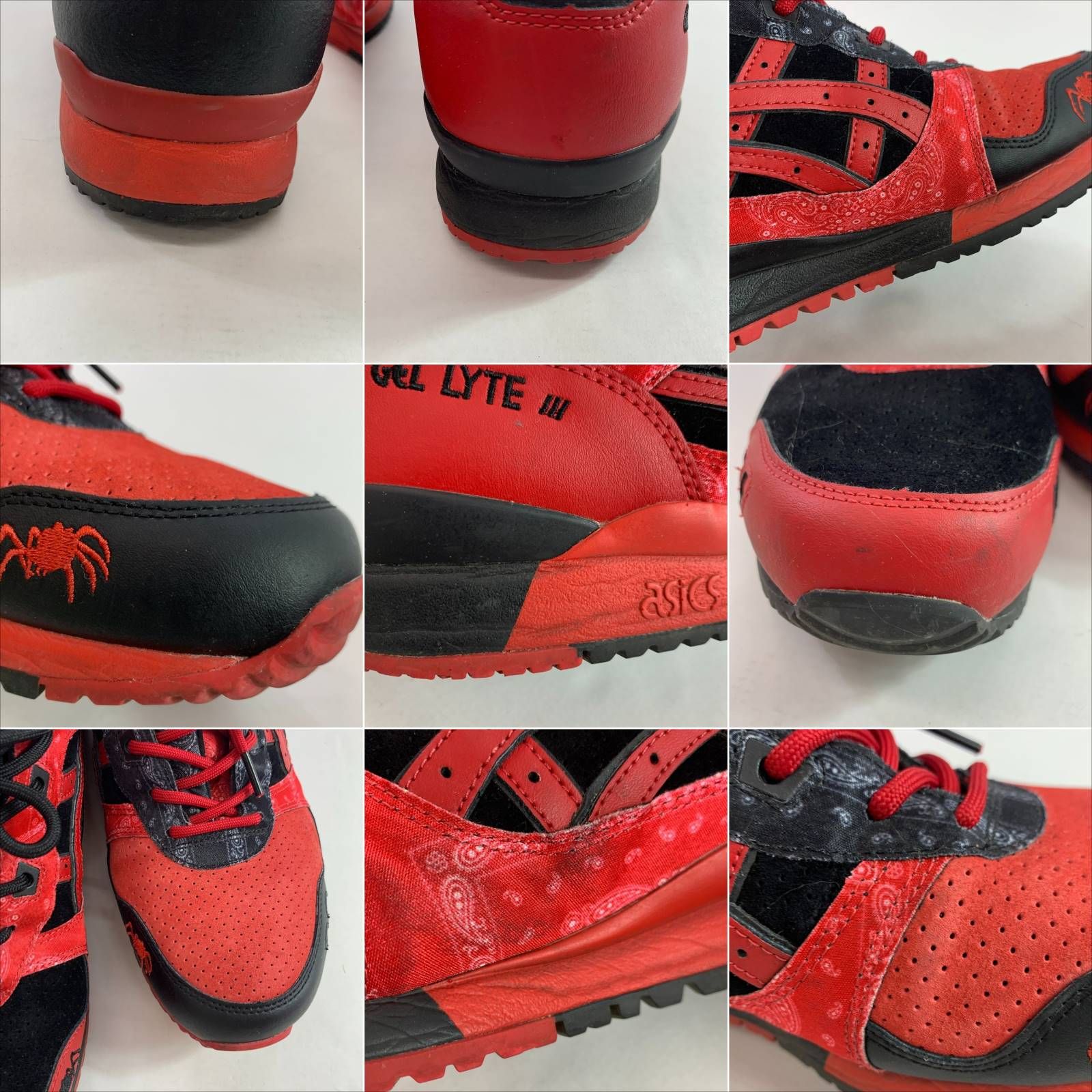 中古】04w0975▽※Red Spider × Asics Gel-Lyte 3 1201A854 レッド スパイダー × アシックス ゲルライト3  レッド/ブラック 30cm スニーカー【八王子店】 - メルカリ