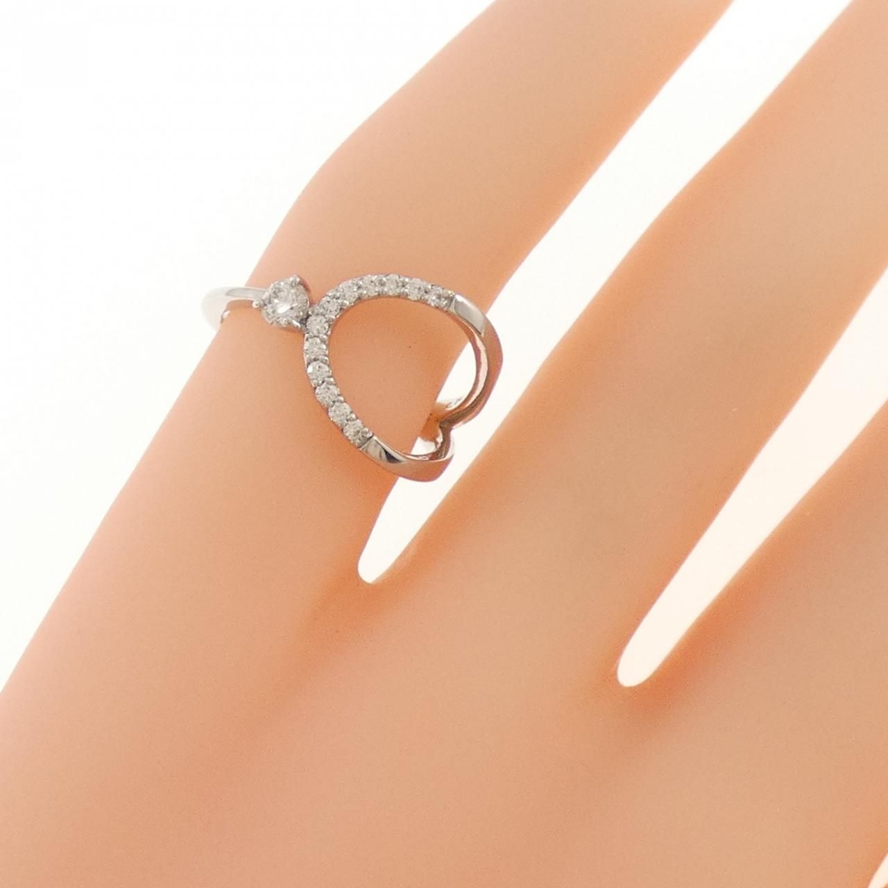 ✟ PT950 ダイヤモンド ピンキー リング 0.14CT