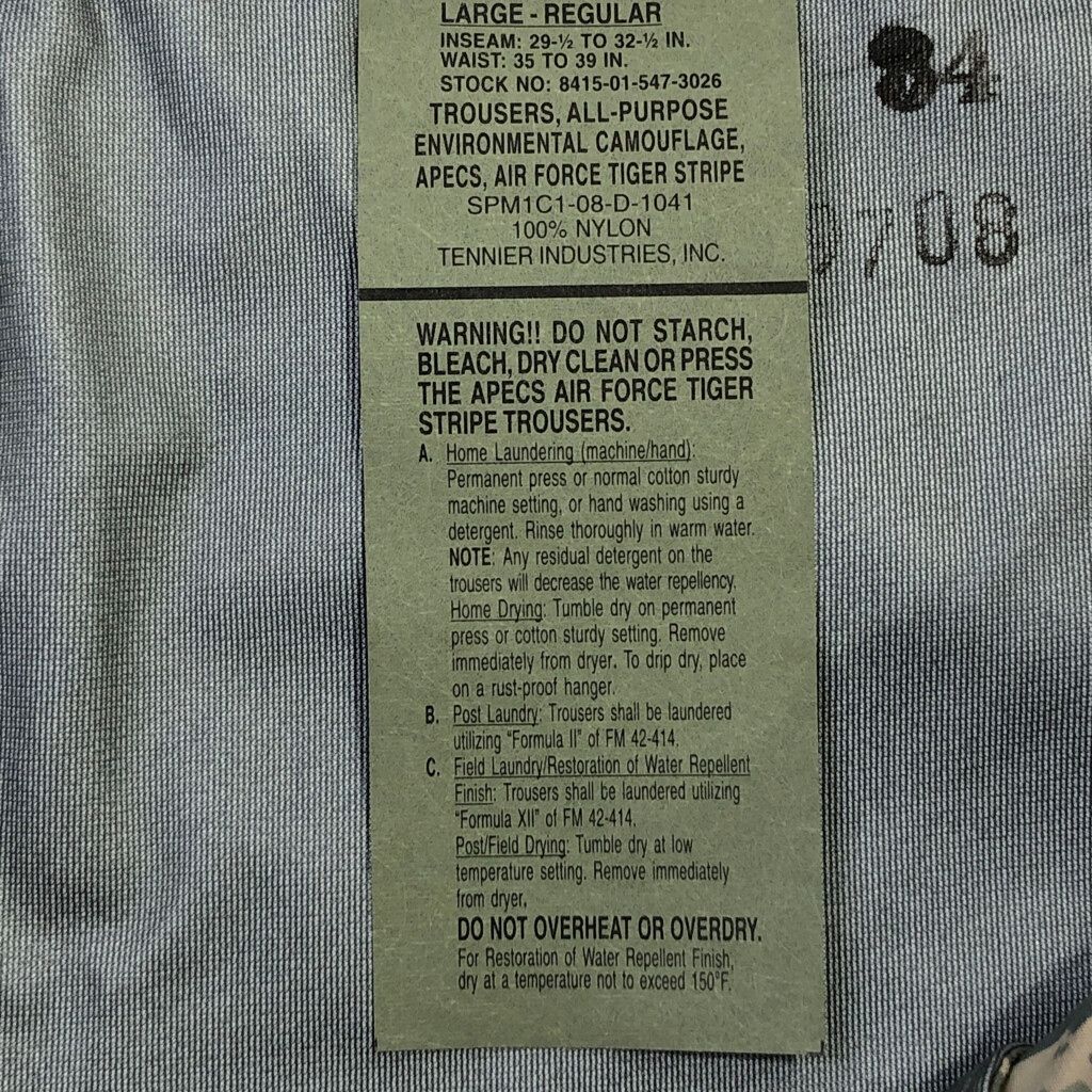 00年代 米軍実物 U.S.AIRFORCE APECS GORETEXパンツ ミリタリー ABU