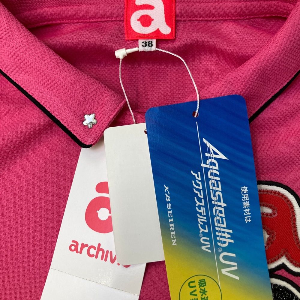 配送商品は通常配送無料。 サイズ 38 ARCHIVIO アルチビオ 袖フリル 半袖ポロシャツ ピンク系 240101526143 ゴルフウェア レディース ストスト 今季新作