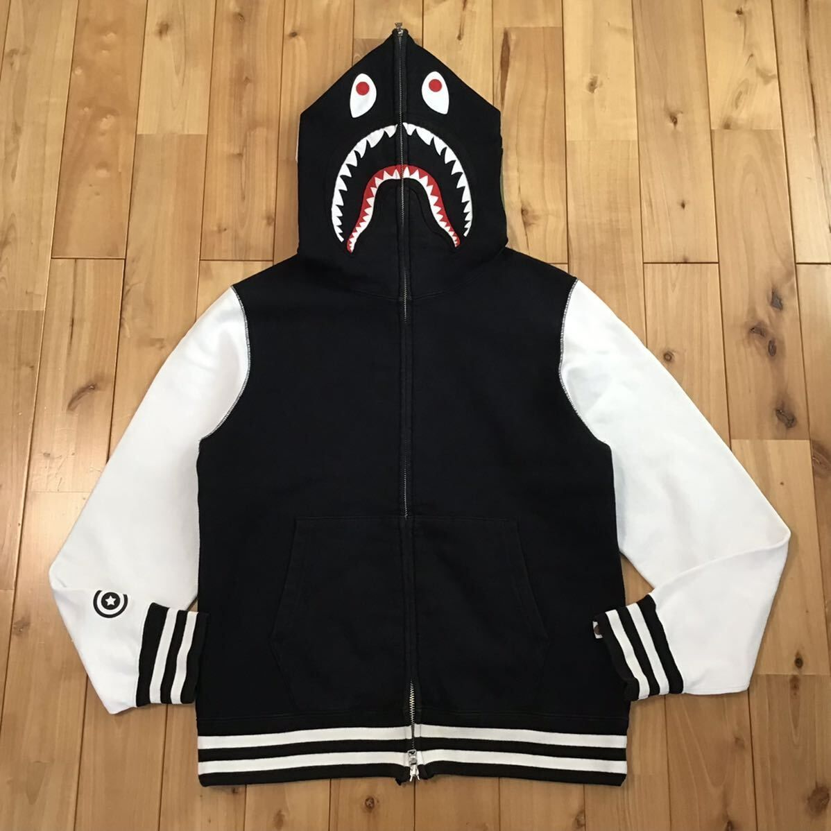 シャーク パーカー Mサイズ ブラック a bathing ape BAPE shark full zip hoodie エイプ ベイプ  アベイシングエイプ - メルカリ