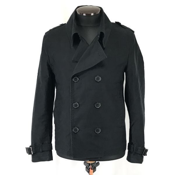 ハレ/HARE★ショート丈/ピーコート/アウター/Pコート/アウター【メンズM/黒/black】Coat/Jacket/Jumper◆cBH521 ハレ/HARE☆ショート丈/ピーコート/Pコート【メンズM/黒/black】Coat