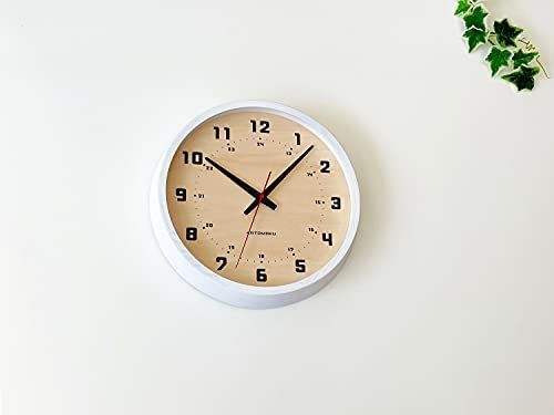 KATOMOKU muku round wall clock 8 ホワイト 電波時計 連続秒針 km