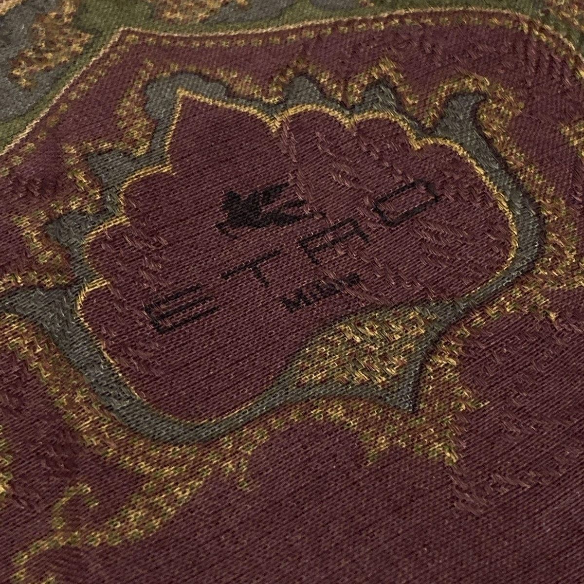 ETRO エトロ ストール ショール - ダークブラウン×マルチ ペイズリー柄 ウール シルク