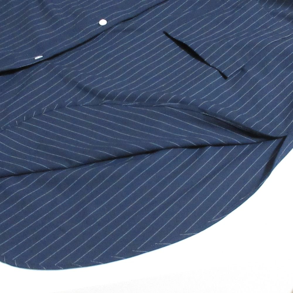 美品 MAISON SPECIAL メゾンスペシャル Worsted Like Over Shirt ストライプ 長袖 チュニックシャツ ブラウス FREE ネイビー レディース 古着 中古 美品 MAISON SPECIAL メゾンスペシャル Worsted Like Over Shirt
