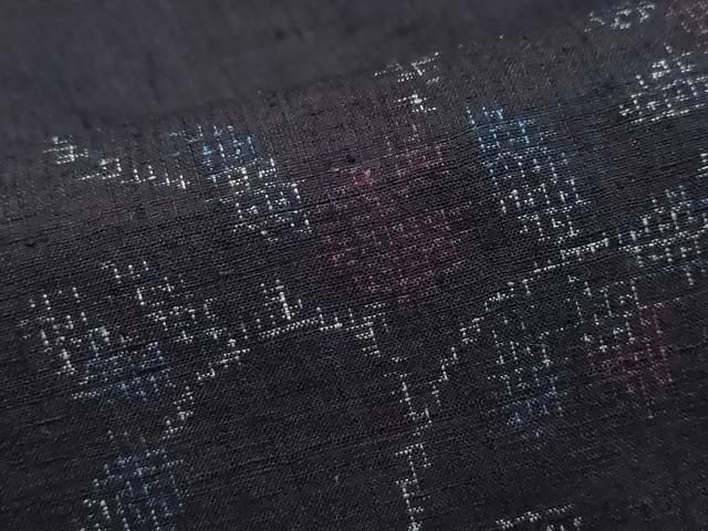 平和屋着物○本場結城紬 重要無形文化財 100亀甲 草花文 正絹 逸品