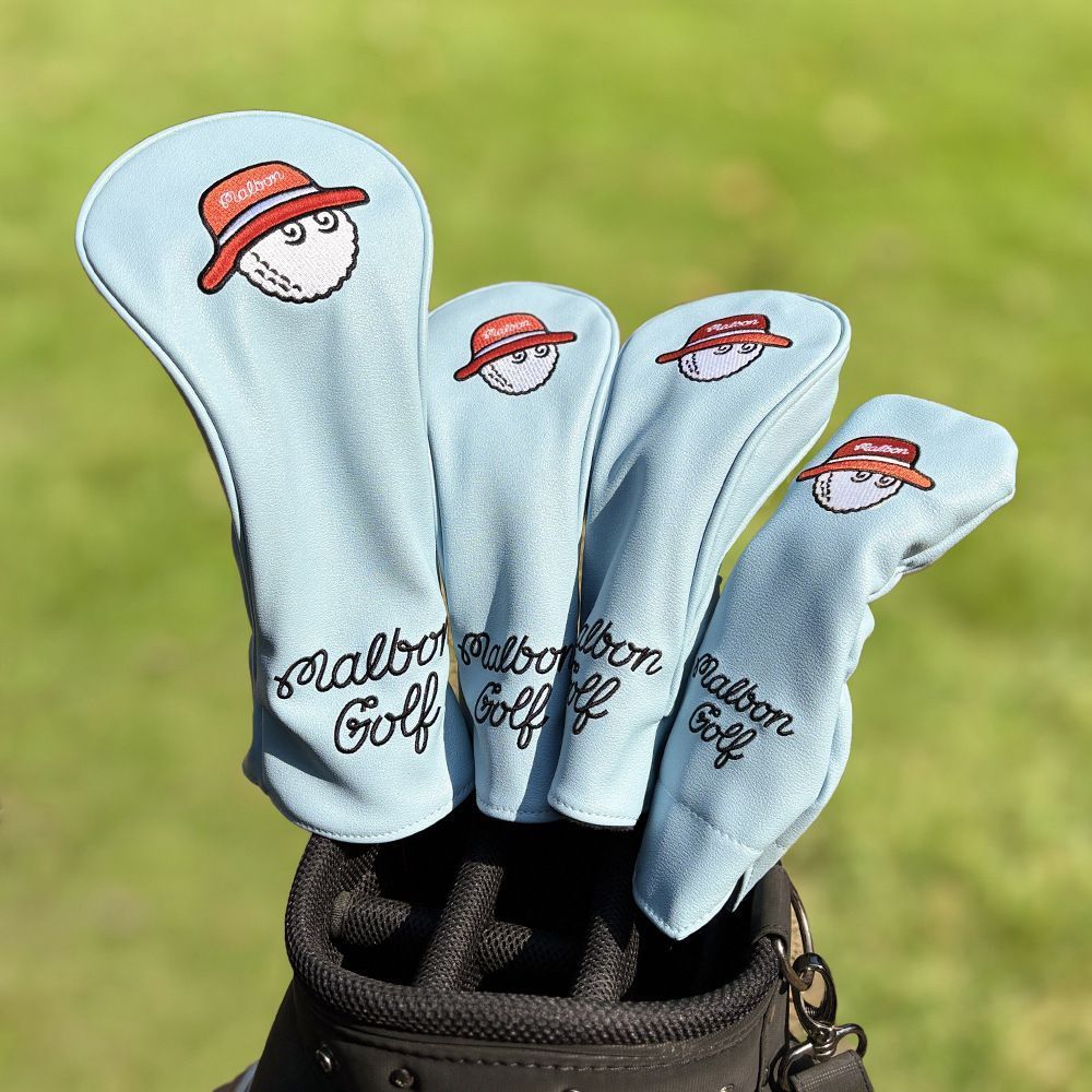 新品Malbon マルボン ゴルフ ヘッドカバー フェアウェイウッド用2点セット フェアウェイウッド用 Malbon Golf マルボン ゴルフ ヘッドカバー 紺