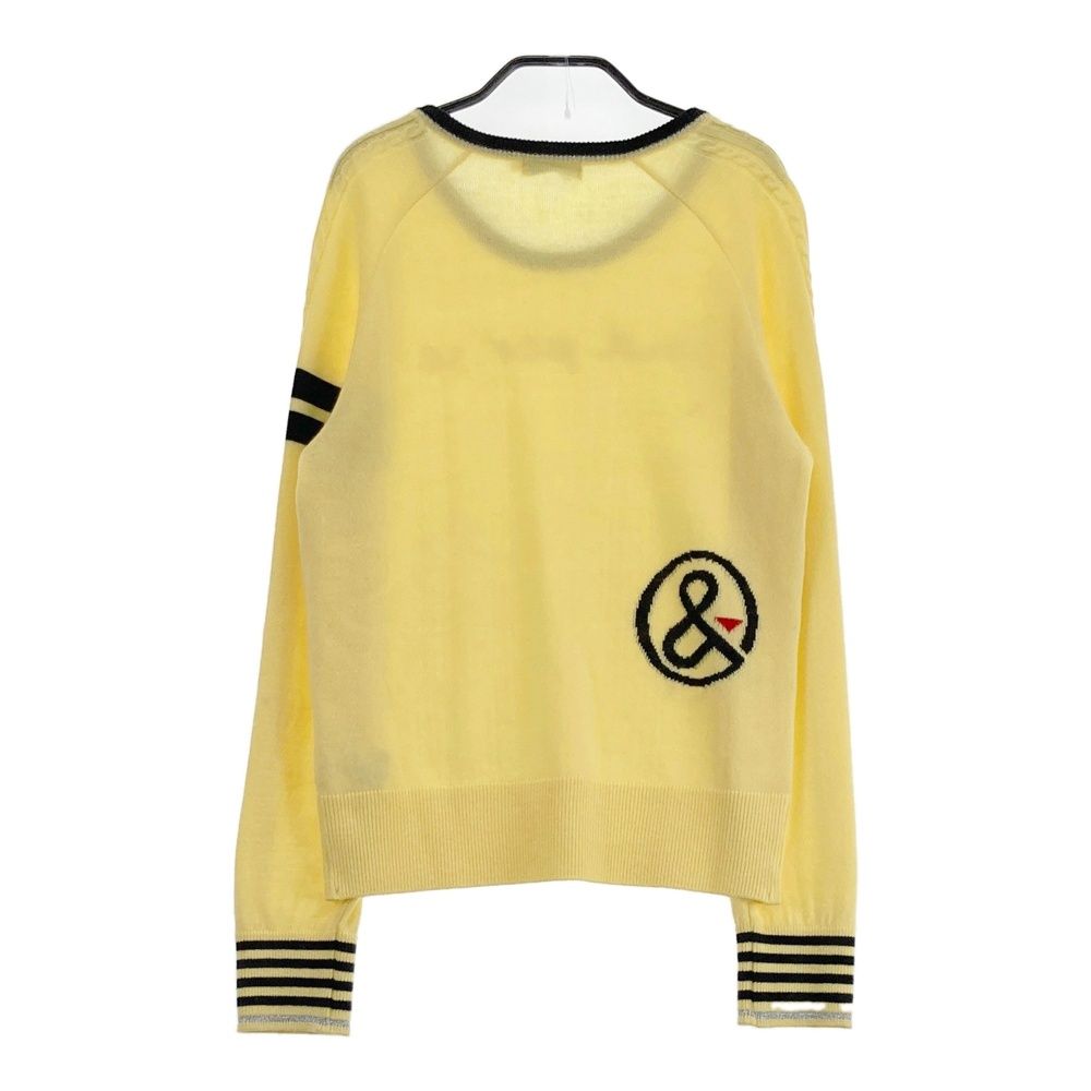 【アンパスィ】ニットセーター　LLサイズ　イエロー　メンズ　ゴルフウェア サイズ：L AND PER SE アンパスィ 長袖ニットセーター イエロー系