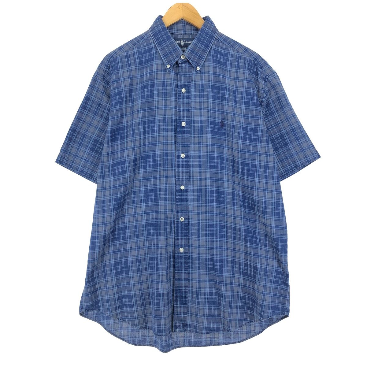 古着 ラルフローレン Ralph Lauren BLAKE 半袖 ボタンダウン チェックシャツ メンズL /eaa447256 【中古】/eaa447256