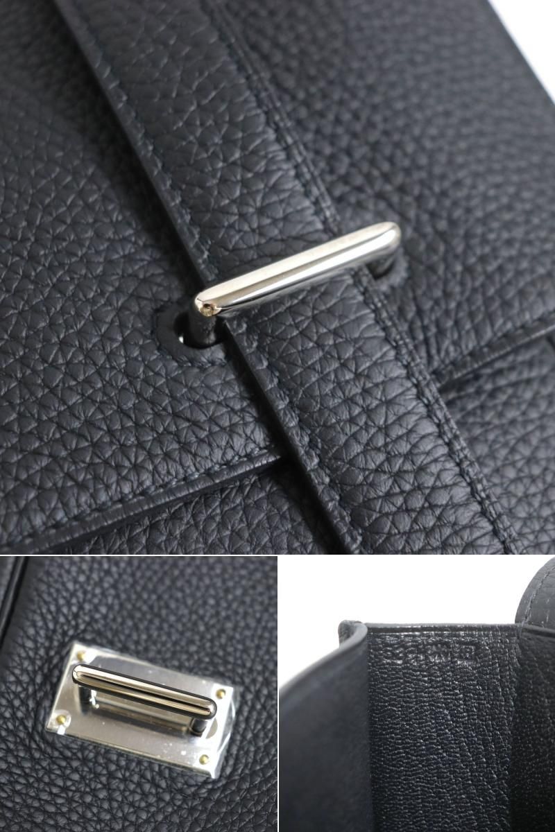 よ*え様 美品 エルメス スティーブ・ブザス35 トリヨンクレマンス 黒 ショル 極美品▽エルメス スティーブ ブザス35 トリヨンクレマンス シルバー