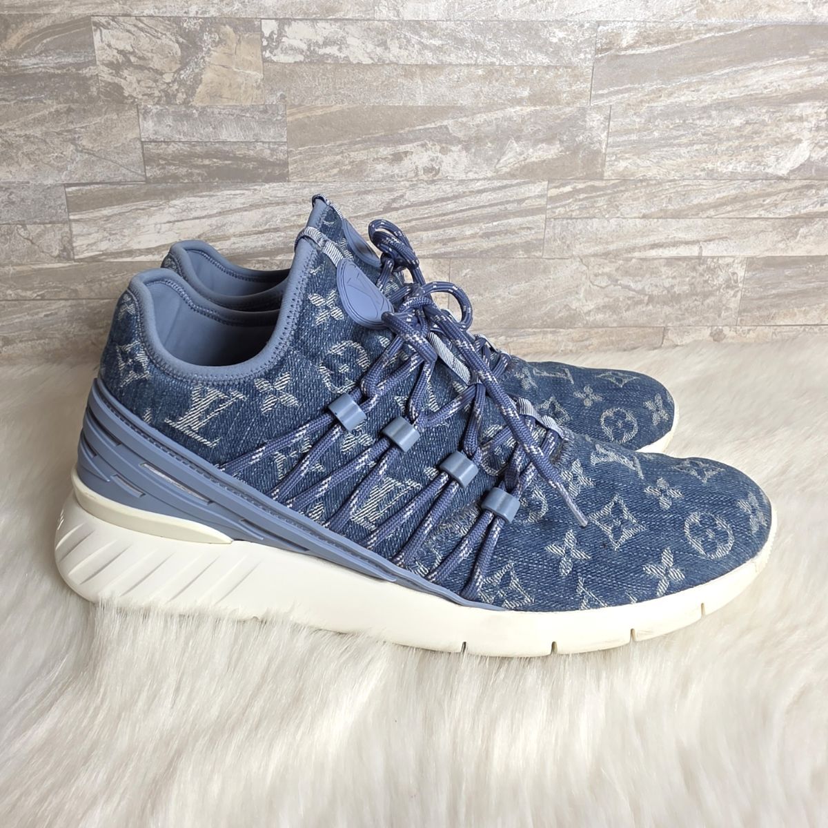 Louisvuitton ローカット スニーカー デニムモノグラム 25cmカン