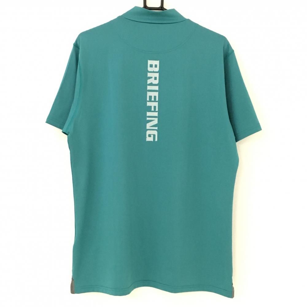 超美品】ブリーフィング 半袖ハイネックシャツ グリーン×白 ロゴ