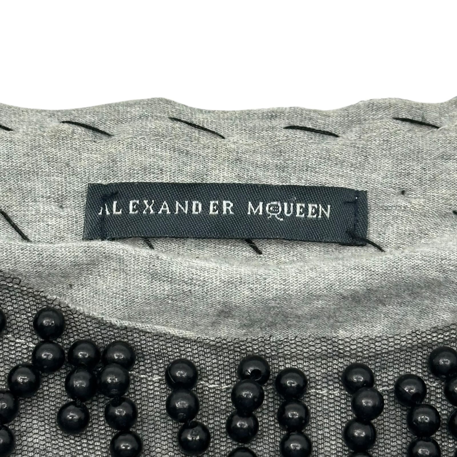 ALEXANDER MCQUEEN(アレキサンダーマックイーン) 09's 再構築 チュール レイヤード ブラウス カットソー FREE ブラック×グレー 古着再構築アイテム 本人期 ALEXANDER MCQUEEN(アレキサンダーマックイーン) 09's live and