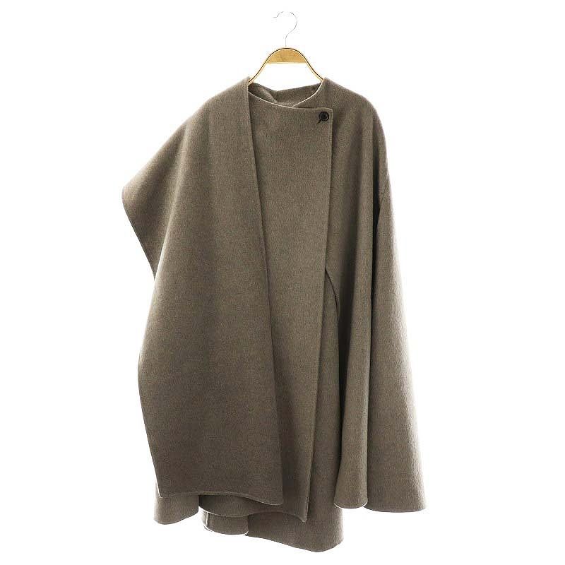 美品 vermeil par iena ラムカシミヤ マントコート グレージュ VERMEIL par iena（ヴェルメイユパーイエナ）の「《予約》カシミヤ