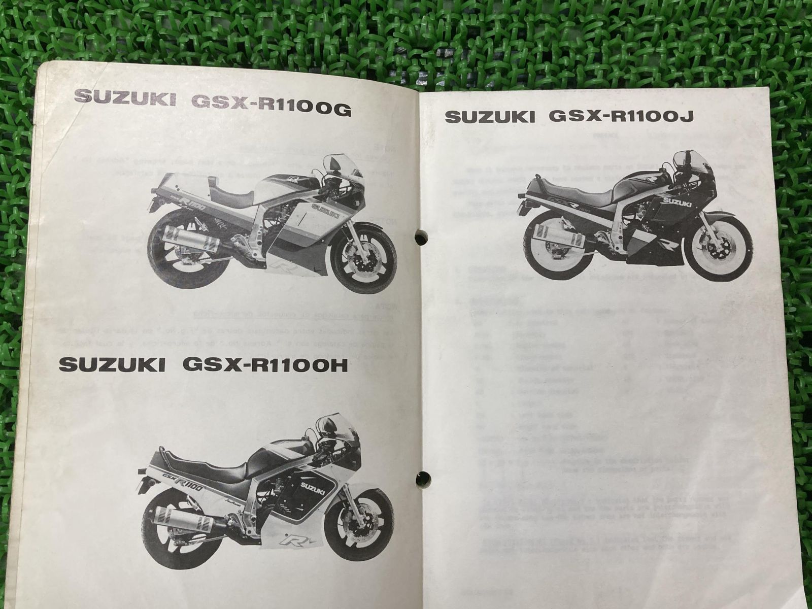 GSX-R1100 GSX-R1100G GSX-R1100H GSX-R1100J パーツリスト スズキ 正規 中古 GU74A GU74B  GU74C GU74D パーツカタログ SUZUKI