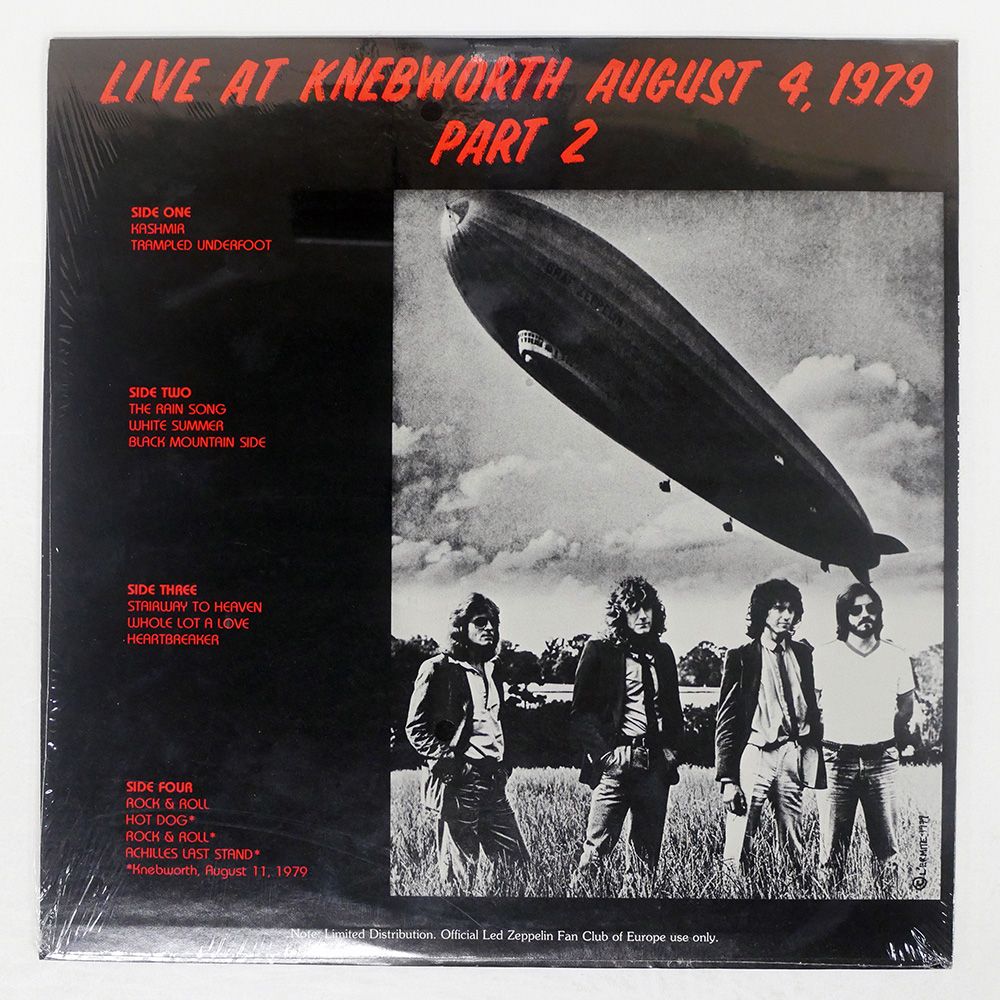  ＜特価 ＞2025年新作登場! ブート US盤 LED ZEPPELIN|LIVE AT KNEBWORTH AUGUST 4 1979 PART 2|RAVEN RECORDS INC LZ4879 LP
