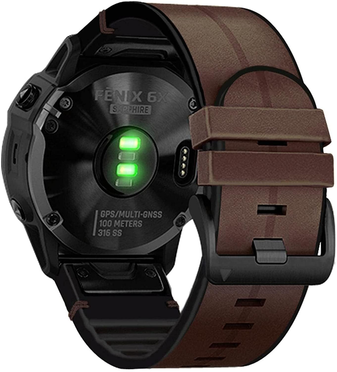 mm 22 汎用 交換本革シリコンハイブリッドデザインの通気性ストラップ バンド ベルトfor GARMIN(ガーミン) Fenix 7/ EPIX QuickFit 2/ Fenix 6 / Fenix 5 / Instinct [YOCAHU] 2 / F
