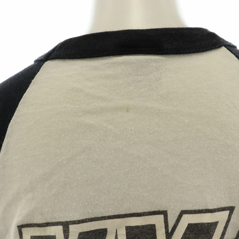 キッス KISS 80S Tシャツ カットソー 7分袖 S 白 ホワイト 黒 ブラック /AN19 レディース キッス KISS 80S Tシャツ カットソー 7分袖 S 白 ホワイト 黒