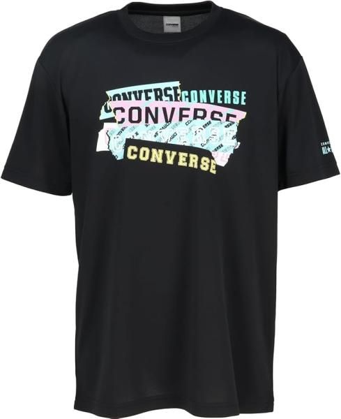 【新品・4営業日で発送】コンバース 4F_プリントTシャツ (CB242357) 色 : ブラック／ターコイズ サイズ : M 