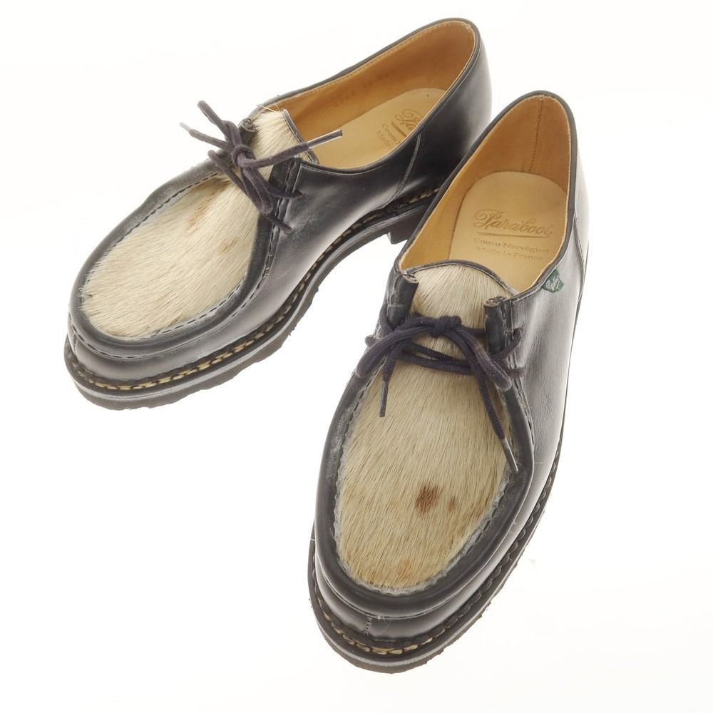 パラブーツ Paraboot ミカエルポニー チロリアンシューズ ブラックxベージュ系 サイズ41 メンズ