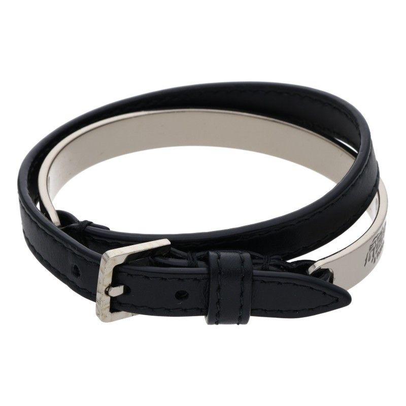 フェンディ　レザーブレスレット バゲット ブレスレット レザー ブラック | Fendi