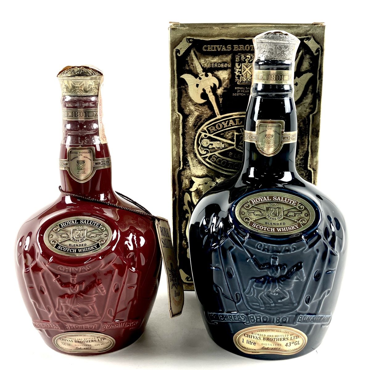 2本 シーバスリーガル CHIVAS REGAL ロイヤルサルート 21年 赤 青 ...