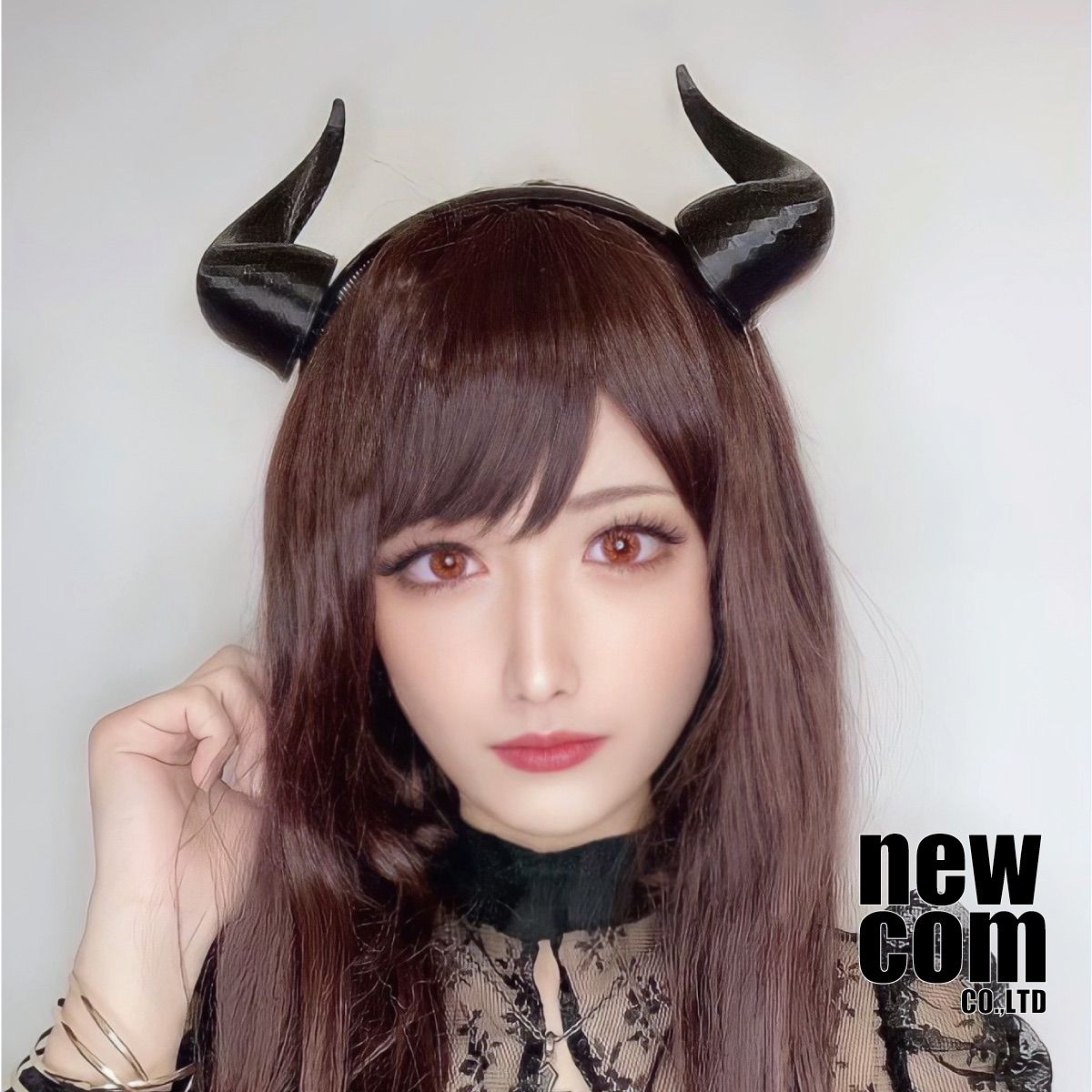 newcom 悪魔の角6.1型 ツノ カチューシャ ハロウィン コスプレ