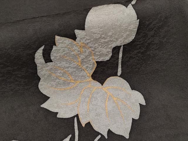 平和屋本店□極上 道中着 ロング丈 蔦の葉文 金彩 反端付き さが美扱い