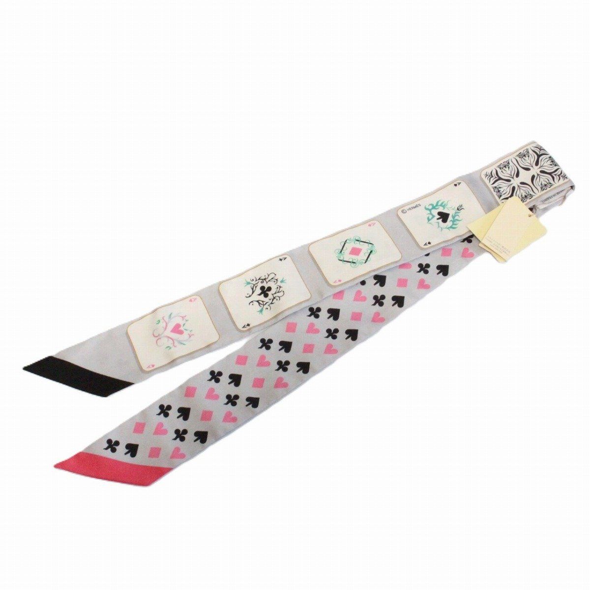 HERMES エルメス ツイリー JEU DE CARTES ジュドーカルト グレー