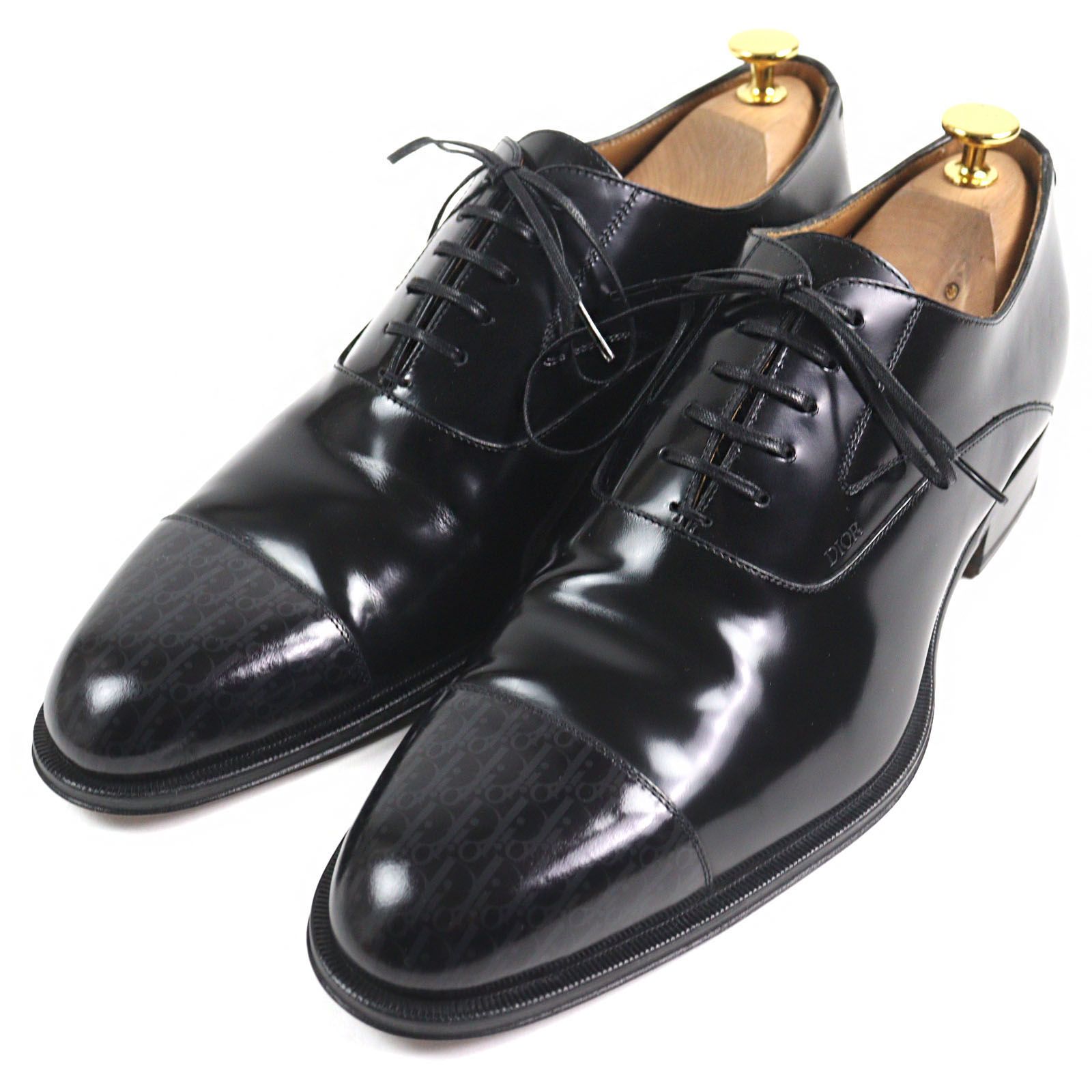 ○DIOR ディオール オム 3DE333ZTJ Timeless オックスフォードシューズ オブリーク ロゴ刻印 レザーシューズ 43 定価154000円