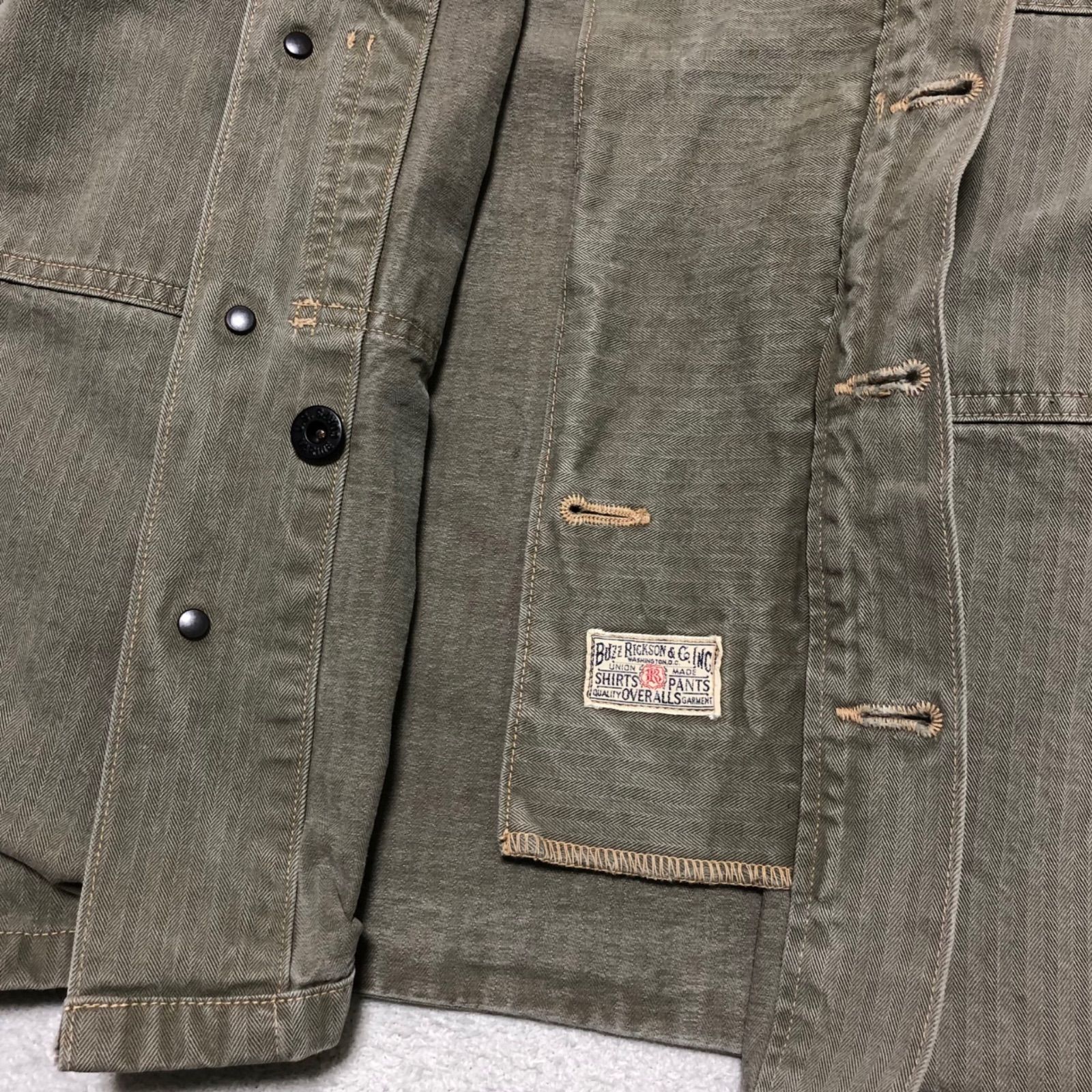 BUZZ RICKSON'S HERRINGBONE UTILITY JACKET HAND PAINT USMC