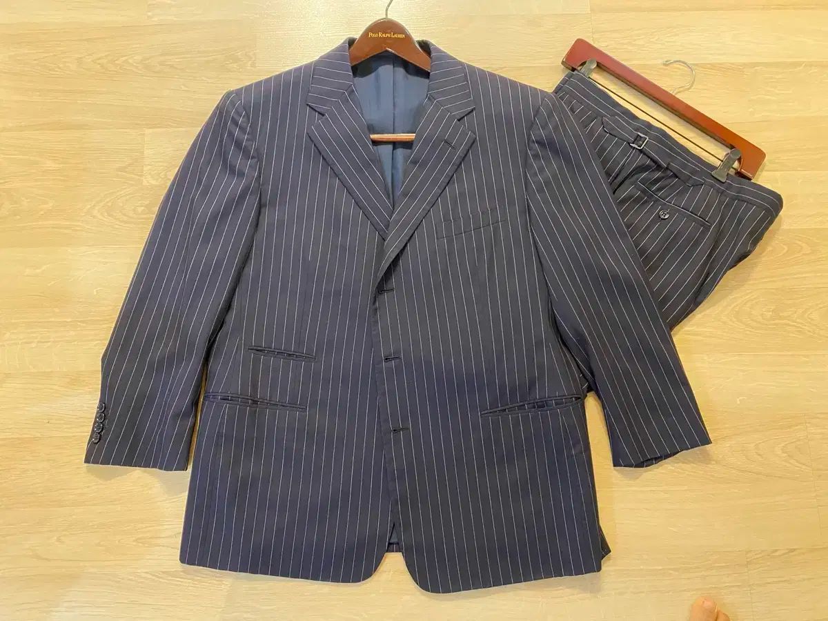 ポロ Ralph Lauren ラルフローレン パープルレーベル ピンストライプ スーツ 44R