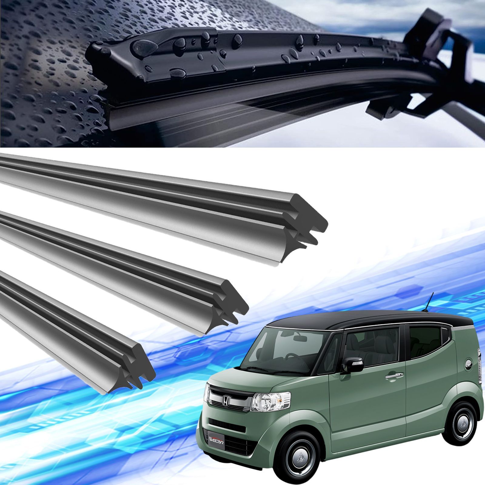 N-BOX スラッシュ 替えゴム 適合サイズ 純正 運転席 助手席 リア レクサス 交換セット 天然ゴム 運転席 助手席 リア 3本セットJF1 JF2 H26.12 R2 2014.12 2020 WeCar